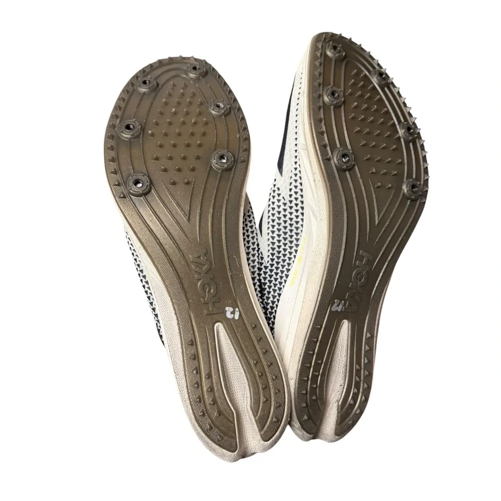 Hoka Men's Crescendo MD Black White Track Field Racing Spikes Size 13
